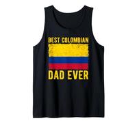 El mejor padre colombiano de todos los tiempos Bandera de Colombia Papá colombiano Camiseta sin Mangas