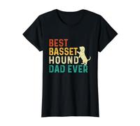 El Mejor Padre de Basset Hound de Todos los Tiempos: Padre de Perro Amante del Basset Hound Camiseta gráfica económica, Mujer, Negro, XS