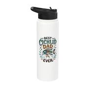 El mejor padre de cíclidos de la historia, guardián de cíclidos, acuarista Stainless Steel Insulated Water Bottle