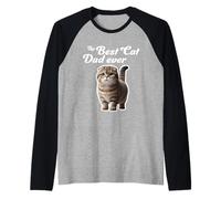 El mejor padre de gatos de todos los tiempos: Scottish Fold Cat Camiseta Manga Raglan