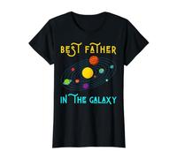 El Mejor Padre en la Galaxia Funny Milky Way Dad Science Space Camiseta gráfica económica, Mujer, Negro, L