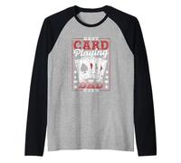 El Mejor Padre Jugador De Cartas Papá Juego De Cartas Camiseta Manga Raglan