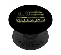 El Mejor papá con Bandera Estadounidense Día del Padre 4 de Julio PopSockets PopGrip Adhesivo