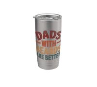 El mejor papá con barbas Día del Padre Familia Marido Divertido Papá Vaso térmico de acero inoxidable de doble pared