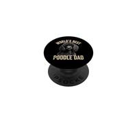 El Mejor papá de caniche del Mundo, Lindo Papi de caniche Negro PopSockets PopGrip Adhesivo