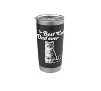 El mejor papá de gatos de todos los tiempos: American Shorthair Cat Vaso térmico de acero inoxidable de doble pared
