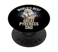 El Mejor papá de los Grandes Pirineos del Mundo Lindo Gran Pirineo Papá PopSockets PopGrip Adhesivo
