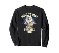 El Mejor papá de los Grandes Pirineos del Mundo Lindo Gran Pirineo Papá Sudadera