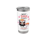 El mejor papá de sushi rodando por la vida Vaso térmico de acero inoxidable de doble pared