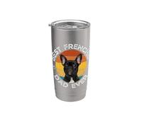 El mejor papá francés de todos los tiempos: Día del Padre Bulldog Francés Vaso térmico de acero inoxidable de doble pared
