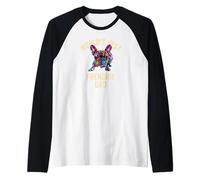 El Mejor papá francés del Mundo, Divertido papá de Bulldog francés de Arte Pop Camiseta Manga Raglan