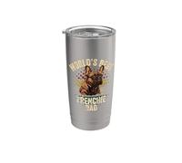 El mejor papá francés del mundo, divertido papá de bulldog francés Vaso térmico de acero inoxidable de doble pared