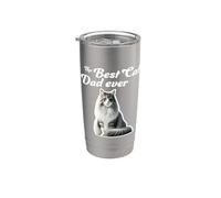 El mejor papá gato de todos los tiempos - Norwegian Forest Cat Vaso térmico de acero inoxidable de doble pared