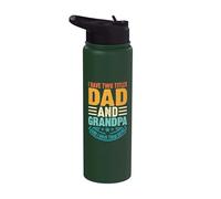 El mejor papá y el abuelo Día del Padre Familia Marido Divertido Papá Stainless Steel Insulated Water Bottle