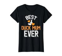 El Mejor Pato de Todos los Tiempos, Lindo Pato con Corazones Camiseta gráfica económica, Mujer, Negro, M