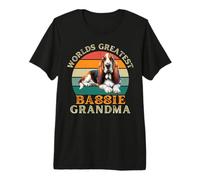 El Mejor Perro Basset Hound del Mundo, Abuela, dueña de Perros Retro Camiseta Premium