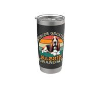 El mejor perro Basset Hound del mundo, abuela, dueña de perros retro Vaso térmico de acero inoxidable de doble pared