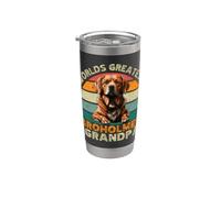 El mejor perro Broholmer del mundo, abuelo, divertido dueño de perros retro Vaso térmico de acero inoxidable de doble pared