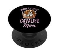 El Mejor Perro Cavalier Mom Cavalier King Charles Spaniel PopSockets PopGrip Adhesivo