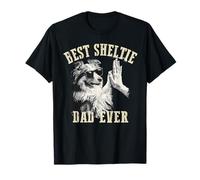 El Mejor Perro de papá de la Historia, Vintage, Divertido y Lindo Perro Pastor de Las Shetland Camiseta