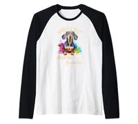 El Mejor Perro Salchicha del Mundo Abuela Weiner Dog Doxie Granddog Camiseta Manga Raglan