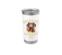El mejor perro salchicha del mundo, divertido perro salchicha, perro Weiner, Doxie Daddy Vaso térmico de acero inoxidable de doble pared