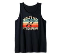 El Mejor Pittie Grandpa Retro Pitbull Granddog del Mundo Vintage Camiseta sin Mangas