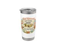 El mejor regalo de jubilación Ever More Dogs Less Meetings Dueño de perro Vaso térmico de acero inoxidable de doble pared