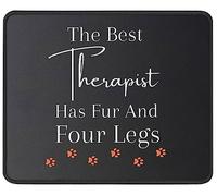 El Mejor Terapeuta Divertido Tiene Pelo Y Cuatro Patas Alfombrilla De Escritorio Bordes Cosidos Alfombrilla De Ratón Antideslizante Mousepad para Oficina Hogar Ordenador 25X30Cm