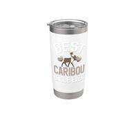 El mejor tío caribou jamás caribou con corazones Vaso térmico de acero inoxidable de doble pared