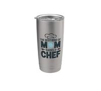 El mejor tipo de mamá cría a un chef Funny Mom Supports Chef Vaso térmico de acero inoxidable de doble pared