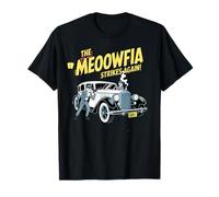 El Meoowfia ataca de Nuevo a Retro Funny Cat Mafia Camiseta