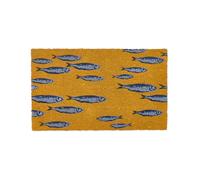 El Mercader del Mar Felpudo Marinero de Fibra Natural de Coco con Base Antideslizante, Felpudo Entrada de casa Resistente (Banco DE Peces Am, XL, 75 x 45)
