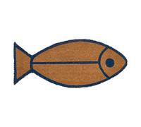 El Mercader del Mar Felpudo Marinero de Fibra Natural de Coco con Base Antideslizante, Felpudo Entrada de casa Resistente (Forma DE PEZ, XL, 85,5 x 37)