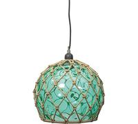 El Mercader del Mar Lámpara de techo marinera con forma de boya náutica de cristal, lampara colgante medida Ø30cm, ideal par decorar espacios con estilo náutico (VERDE)
