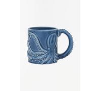 El Mercader del Mar Taza Pulpo de Porcelana Esmaltada con Diseño Marino en Relieve, Aptas para Microondas y Lavavajillas (PULPO AZUL MARINO)