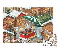 El Mercado navideño stall Domino colapso Puzzle De Madera Impermeable DIY Puzzles De 1000 Piezas para Adultos Desafiante Y Estimulante Rompecabezas para Juegos Educativos