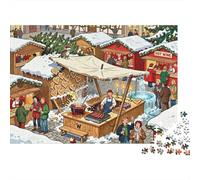 El Mercado navideño stall Domino colapso Puzzle De Madera Impermeable Puzzles De 1000 Piezas para Adultos Imposible Rompecabezas para Decoración del Hogar