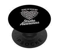 El Mes de concientización sobre el accidente cerebrovascular Puede provocar Conciencia sobre el accidente PopSockets PopGrip Adhesivo