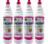El Milagrito Limpiador Abrillantador Superficies Delicadas 1L (Pack Ahorro 4 Litros) - Maximo brillo, Marmol, parquet, granito y Todo Tipo de Superficies en General, PH Neutro, Limpia sin Espuma,