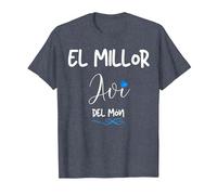 El millor AVI del Mon Regal samarreta Home catala catalana Camiseta, Hombre, Azul Jaspeado, M
