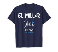 El millor AVI del Mon Regal samarreta Home catala catalana Camiseta, Hombre, Azul Marino, XL