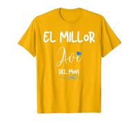 El millor AVI del Mon Regal samarreta Home catala catalana Camiseta, Hombre, Dorado Brillante, M
