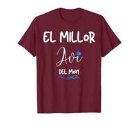 El millor AVI del Mon Regal samarreta Home catala catalana Camiseta, Hombre, Granate, S