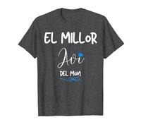El millor AVI del Mon Regal samarreta Home catala catalana Camiseta, Hombre, Jaspeado Oscuro, L