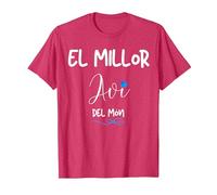El millor AVI del Mon Regal samarreta Home catala catalana Camiseta, Hombre, Rojo Jaspeado, XL