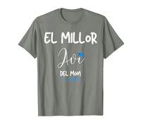 El millor AVI del Mon Regal samarreta Home catala catalana Camiseta, Hombre, Verde Militar Jaspeado, L