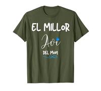 El millor AVI del Mon Regal samarreta Home catala catalana Camiseta, Hombre, Verde Oliva, 3XL