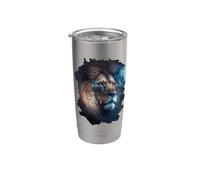 El místico rey fuerte del desierto y la naturaleza. Vaso térmico de acero inoxidable de doble pared
