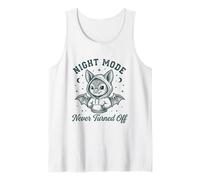 El Modo Nocturno Nunca se apagó Lindo Bat Gamer Goth Introvertido Camiseta sin Mangas